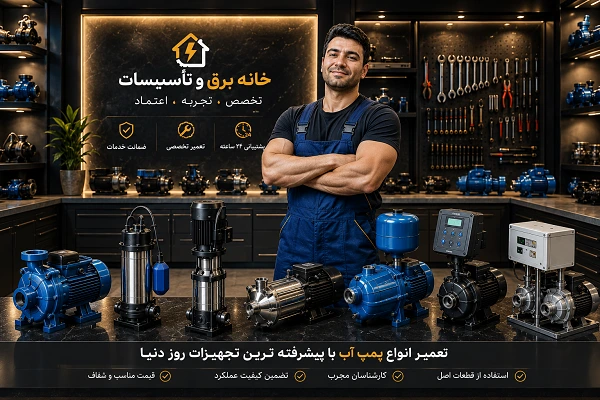 تعمیر انواع پمپ آب با پیشرفتهترین تجهیزات